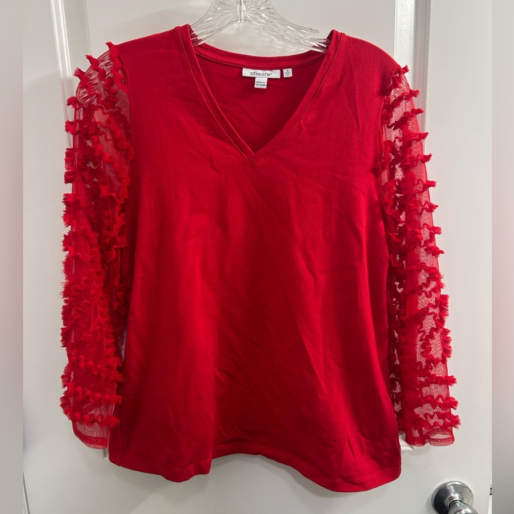 Chico's Red Blouse Sz S